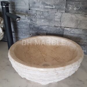 Bej Mermer Dışı Patlatma Lavabo