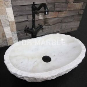 Elips Doğal Patlatma Beyaz Lavabo