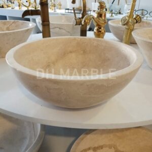 Kalın Kenarlı Traverten Lavabo