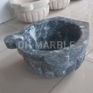 Kavun Dilimli Gri Mermer Kurna
